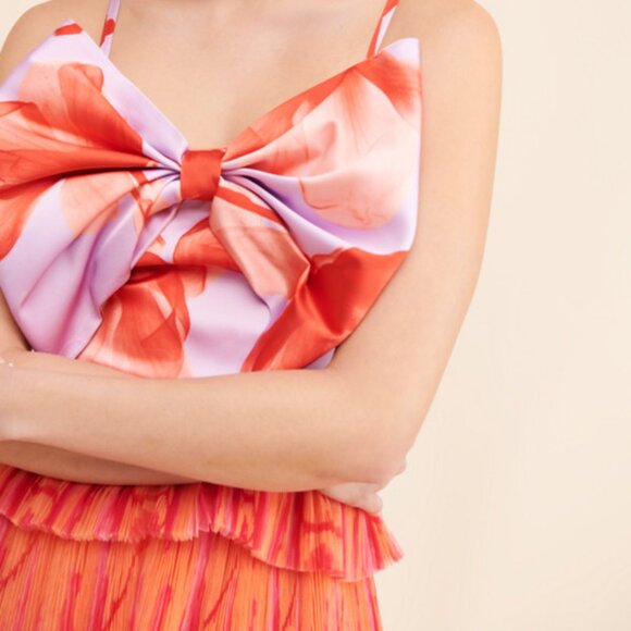 Hutch x Anthropologie Sleeveless Tulle Bow‎ Mini Dress Size 14 - Picture 2 of 16